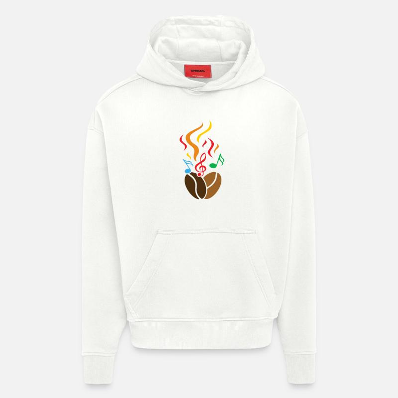 Kaffeebohnen mit Noten - Hoodie- made by SPREAD  - OFF WHITE