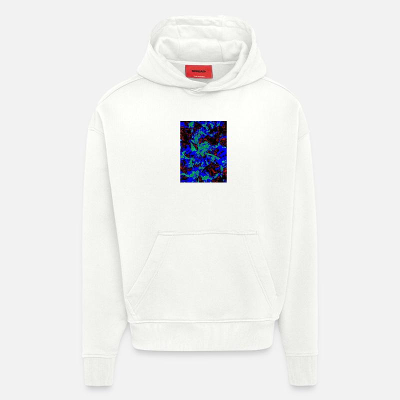 Nébuleuse de la Fleur de Néon - Sweat à capuche bio épais oversize fabriqué en UE - OFF WHITE