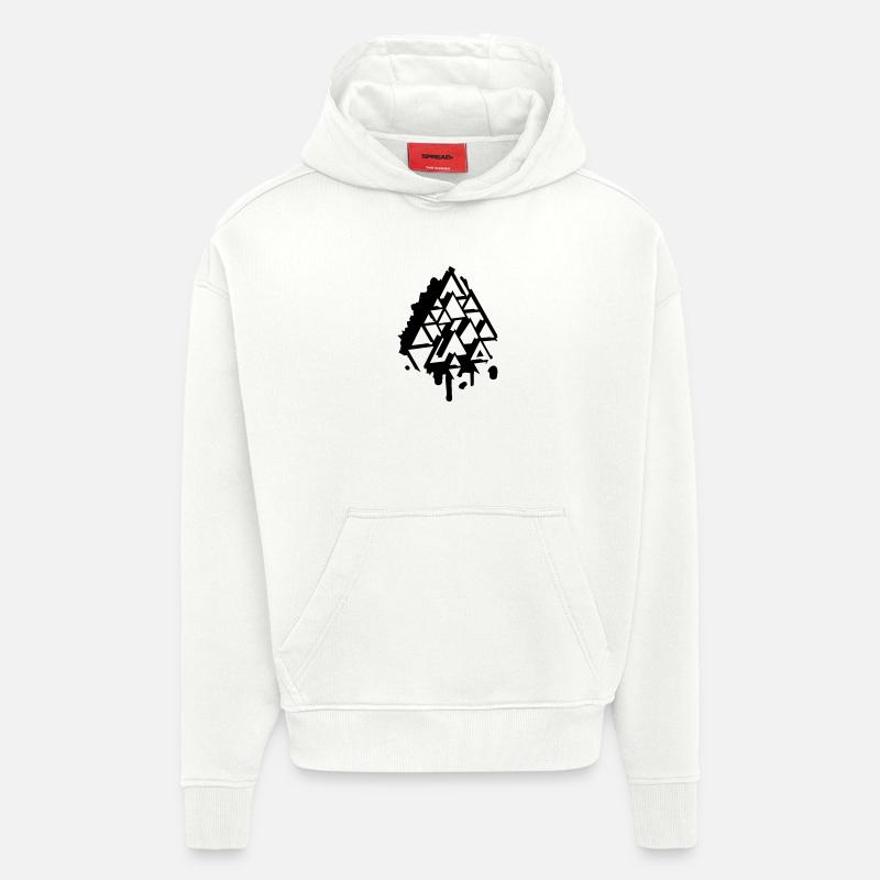 un triangle graffiti - Sweat à capuche bio épais oversize fabriqué en UE - OFF WHITE