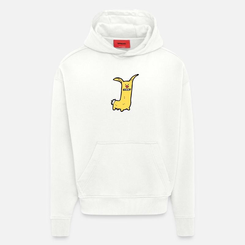 Drôle d’animal comique - Sweat à capuche bio épais oversize fabriqué en UE - OFF WHITE