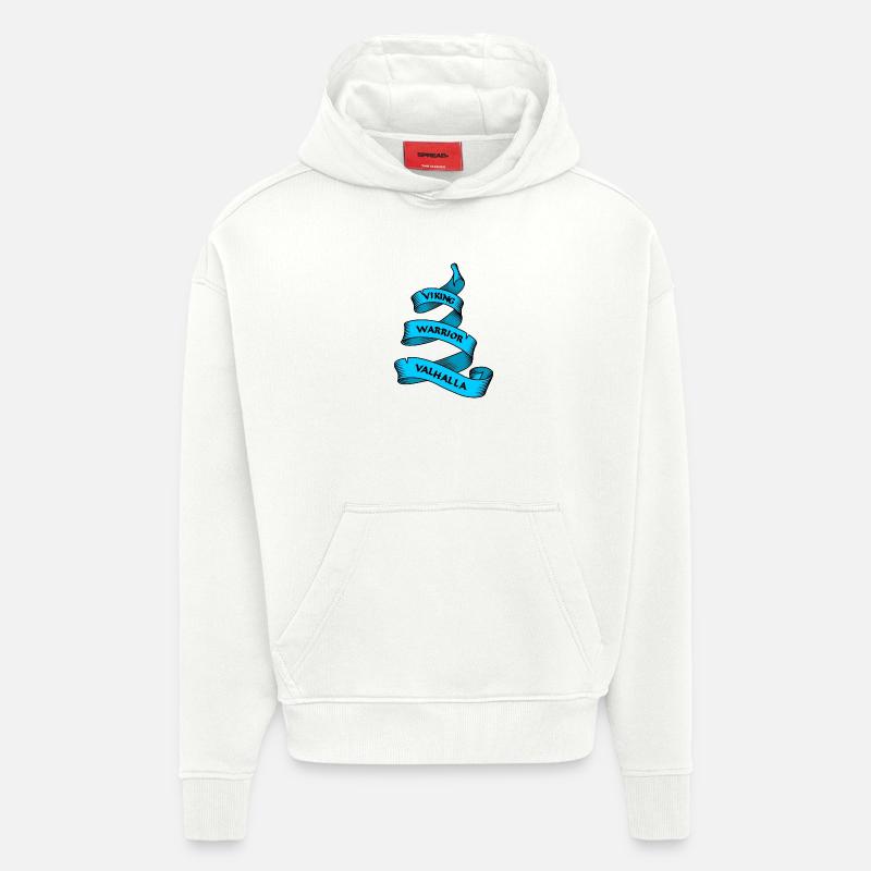 Wikinger Wimpel oder Banner blau - Hoodie- made by SPREAD  - OFF WHITE