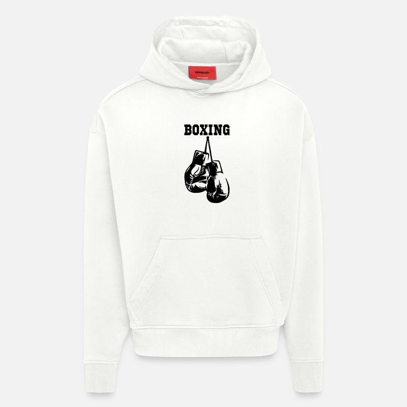 Schwarze Boxhandschuhe - Hoodie- made by SPREAD  - OFF WHITE