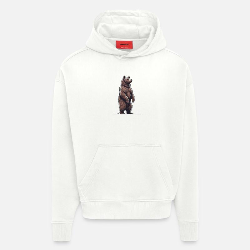 Grizzly - Sweat à capuche bio épais oversize fabriqué en UE - OFF WHITE