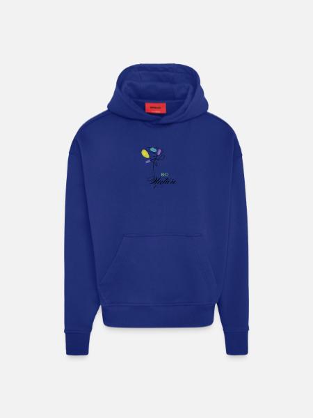 Bunte Bio-Naturblumen - Hoodie- made by SPREAD  - OFF WHITE