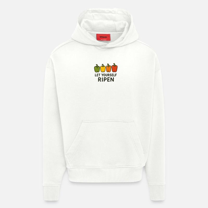 Laissez-vous mûrir - Sweat à capuche bio épais oversize fabriqué en UE - OFF WHITE