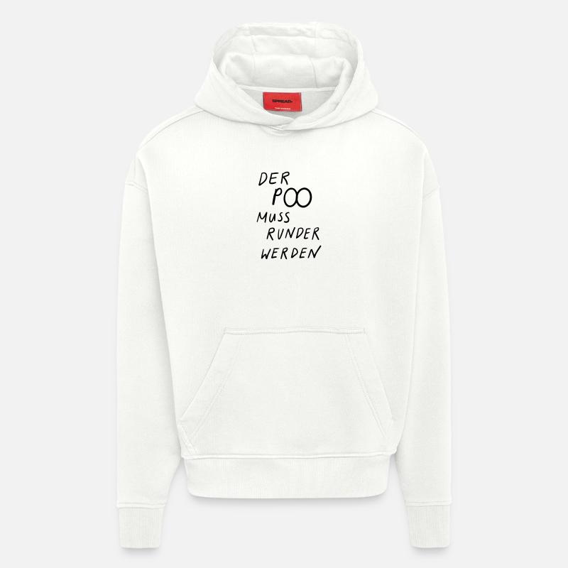 Les fesses doivent devenir plus rondes - Sweat à capuche bio épais oversize fabriqué en UE - OFF WHITE