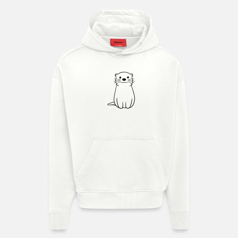 loutre - Sweat à capuche bio épais oversize fabriqué en UE - OFF WHITE