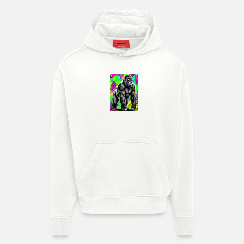 gorille - Sweat à capuche bio épais oversize fabriqué en UE - OFF WHITE