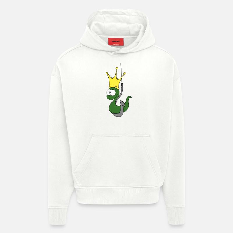 Le roi de la pêche - Sweat à capuche bio épais oversize fabriqué en UE - OFF WHITE