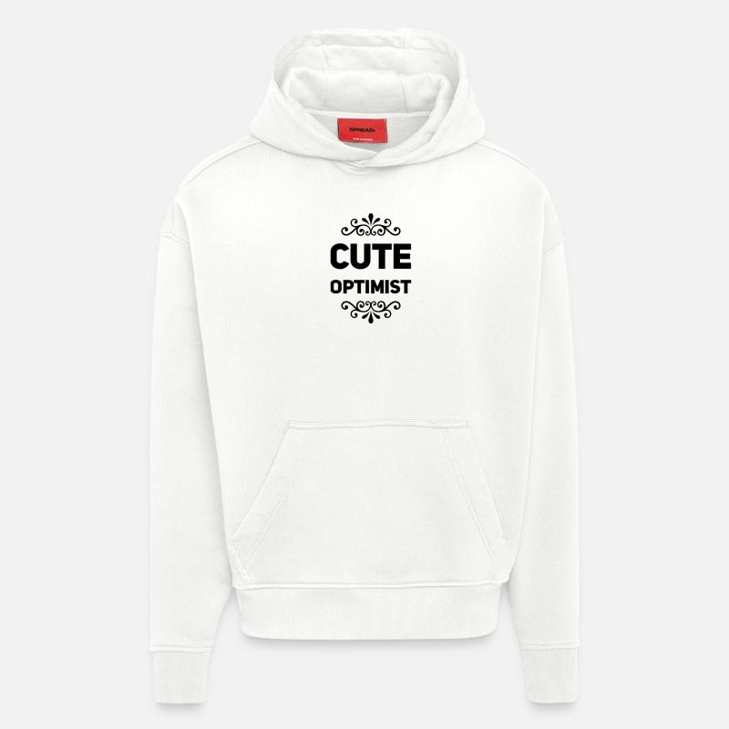Cadeau de baptême - Sweat à capuche bio épais oversize fabriqué en UE - OFF WHITE
