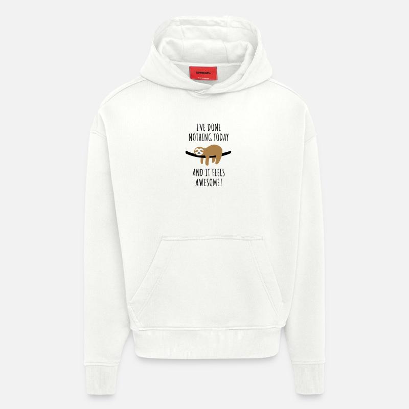 Faultier Spruch Nichts getan Geschenk - Hoodie- made by SPREAD  - OFF WHITE