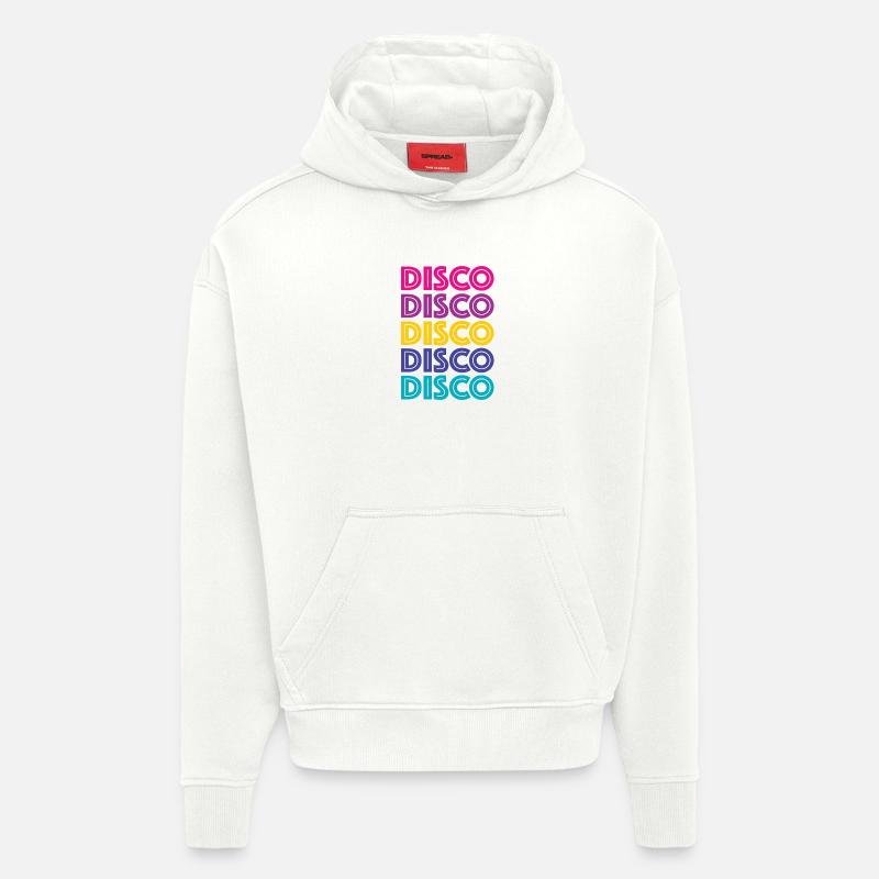 Disco Disco Disco - Sweat à capuche bio épais oversize fabriqué en UE - OFF WHITE