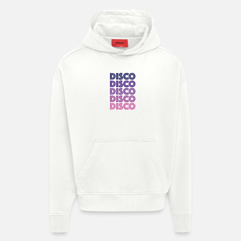 Disco Disco Disco - Sweat à capuche bio épais oversize fabriqué en UE - OFF WHITE