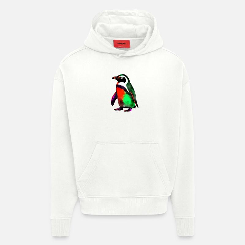 Pingouin - Sweat à capuche bio épais oversize fabriqué en UE - OFF WHITE