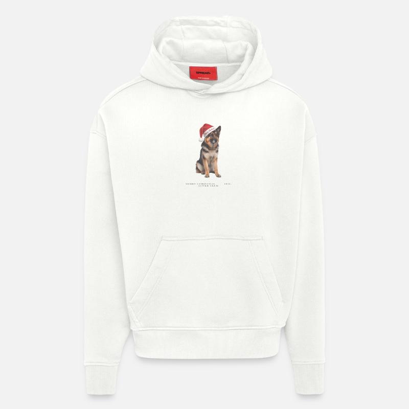 Deutscher Schäferhund Weihnachtsmütze - Hoodie- made by SPREAD  - OFF WHITE