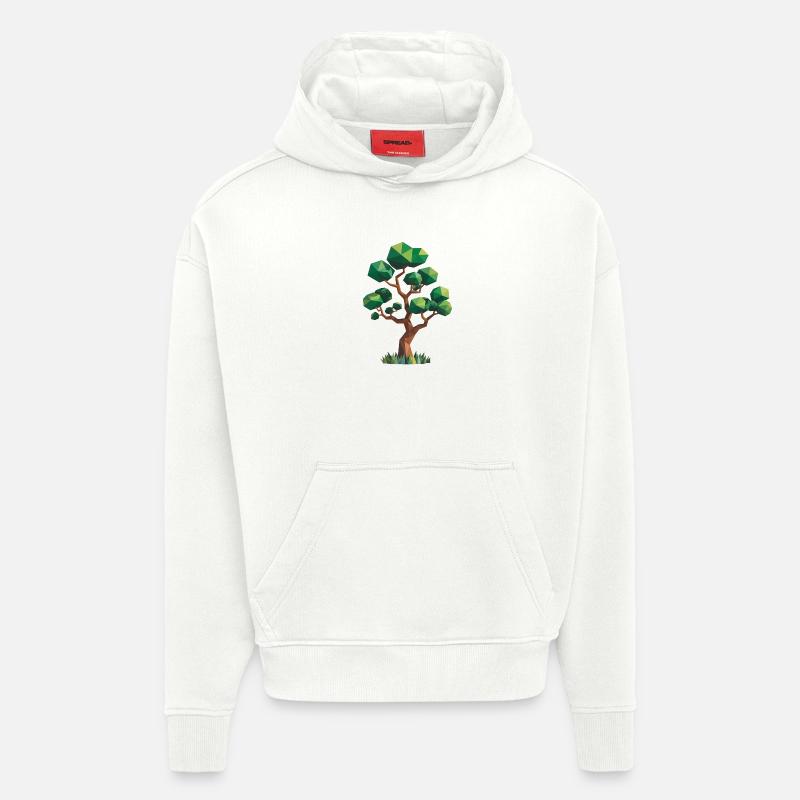 Baum - Cooles Low Poly Logo - Hoodie- made by SPREAD  - OFF WHITE