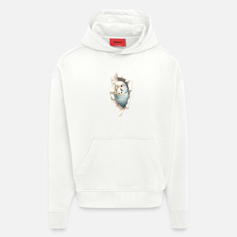 Perruche ondulée - Sweat à capuche bio épais oversize fabriqué en UE - OFF WHITE