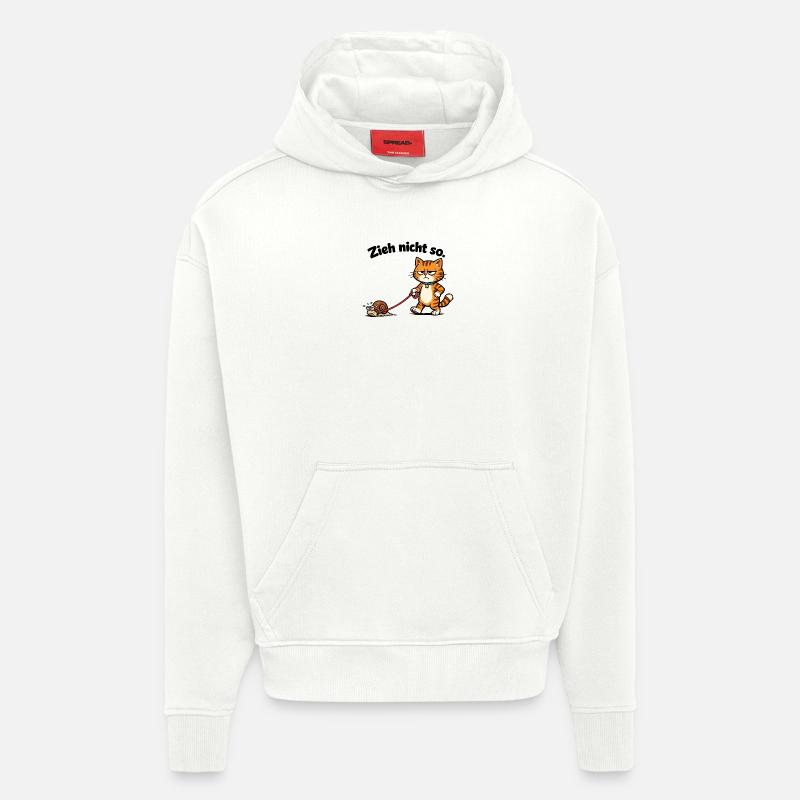 Cat frustration when pulling snails - Hoodie- made by SPREAD  - OFF WHITE
