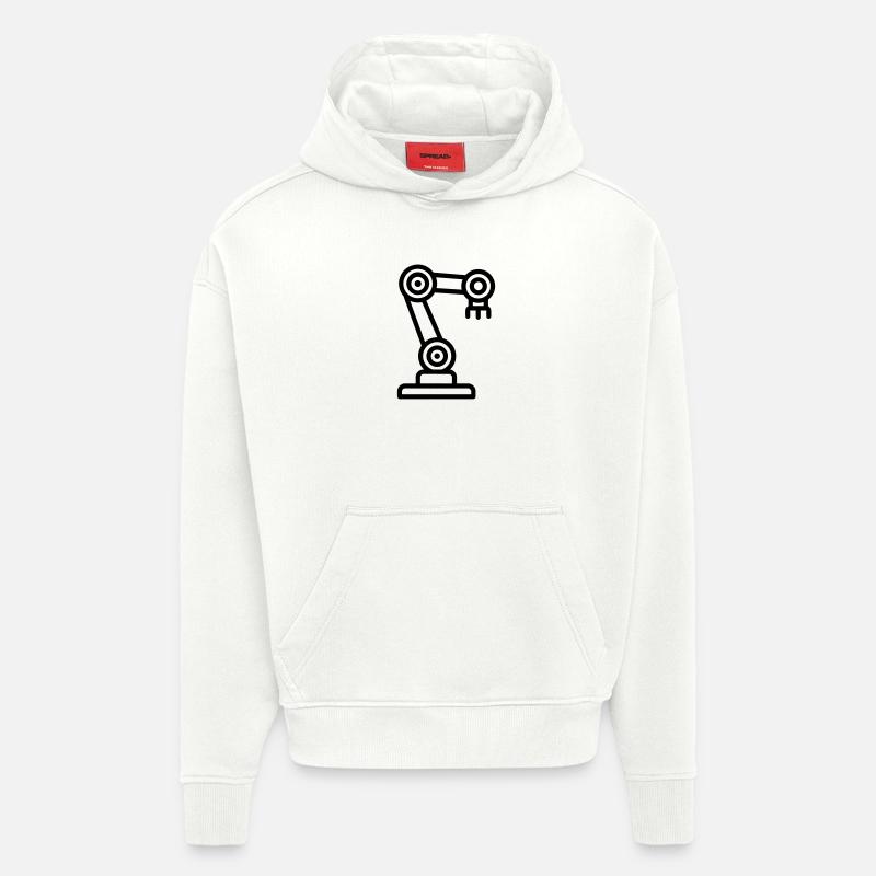 bras robot - Sweat à capuche bio épais oversize fabriqué en UE - OFF WHITE