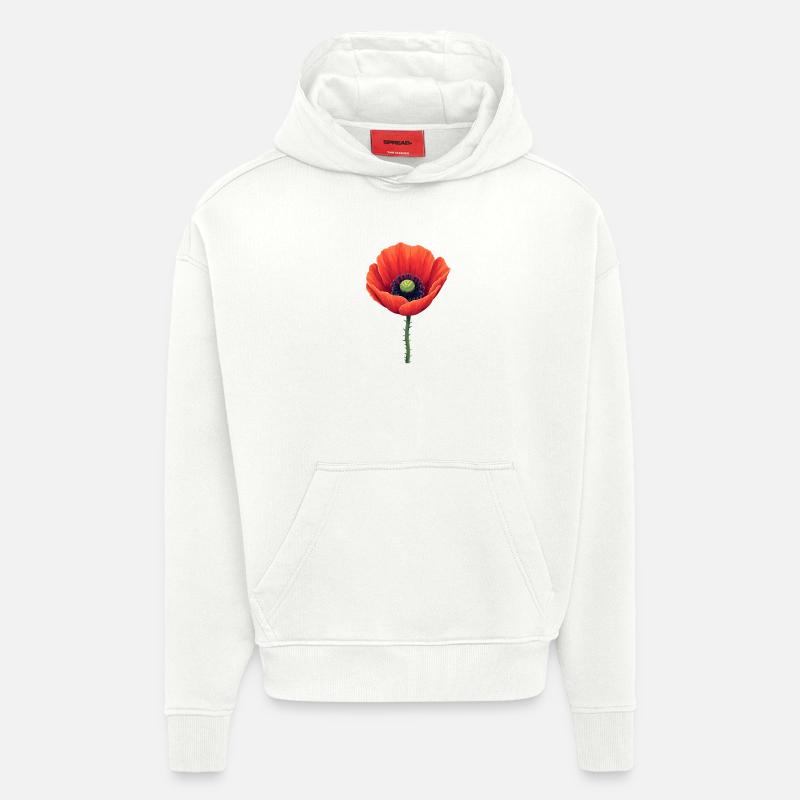 Mohnblume - Hoodie- made by SPREAD - OFF WHITE