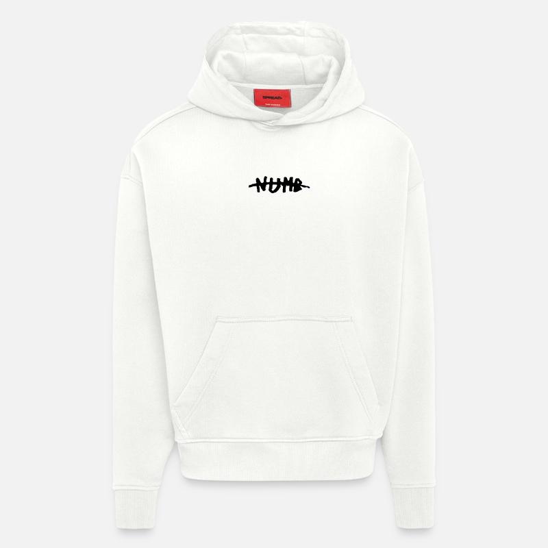 Conception abstraite de néons - Sweat à capuche bio épais oversize fabriqué en UE - OFF WHITE