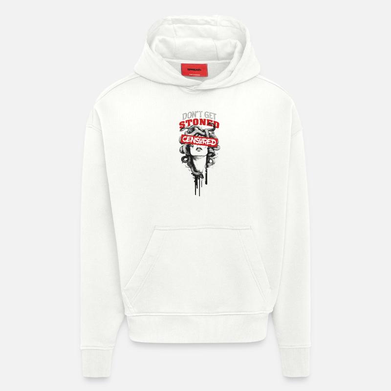 Ne vous défoncez pas - Sweat à capuche bio épais oversize fabriqué en UE - OFF WHITE