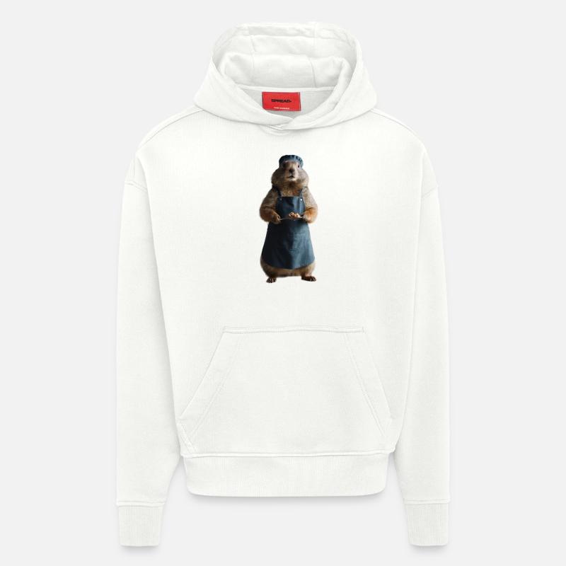 Mamotte cuisinier - Sweat à capuche bio épais oversize fabriqué en UE - OFF WHITE