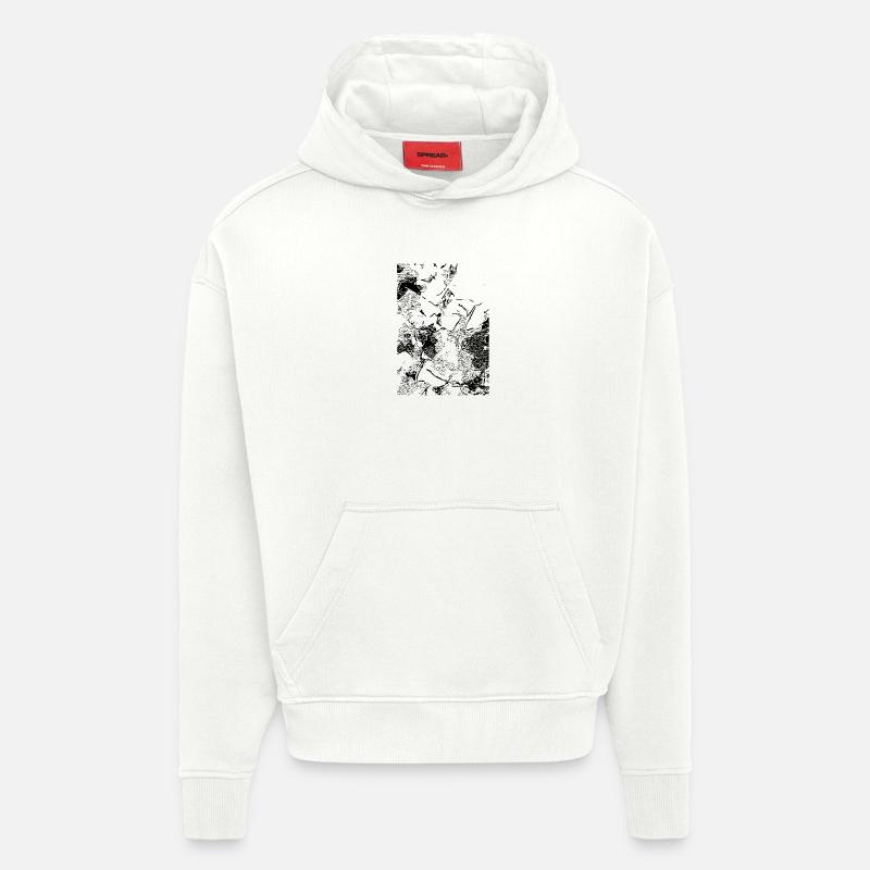 Abstract image / line / black / pattern - Hoodie- made by SPREAD - OFF WHITE