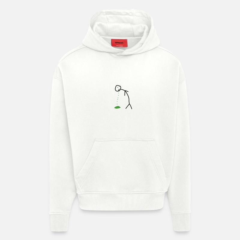 Chiffre de bâton - Sweat à capuche bio épais oversize fabriqué en UE - OFF WHITE