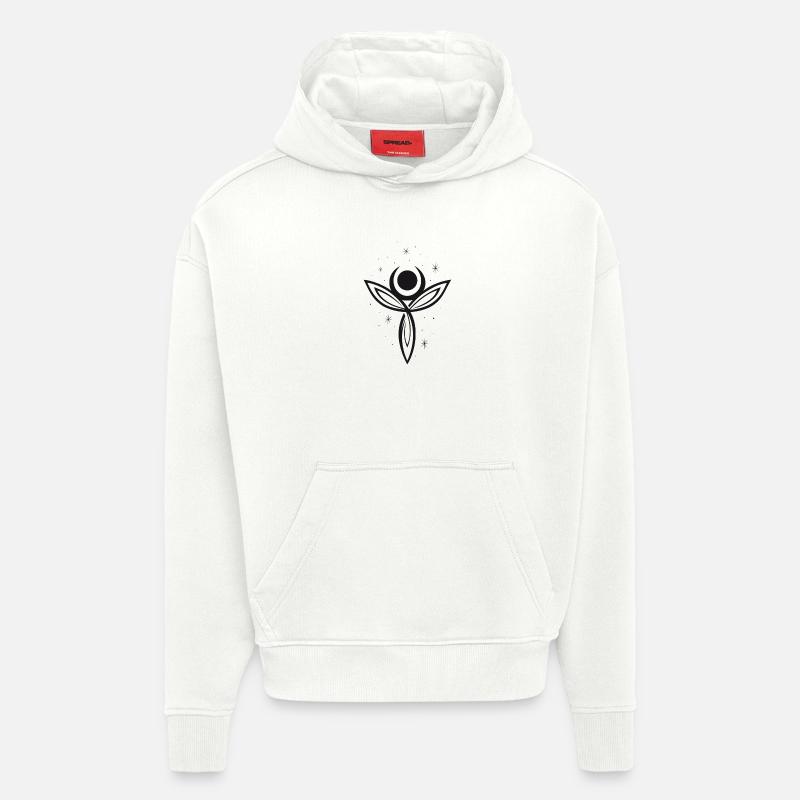 Déesse Lune Déesse Trinity Triquetra - Sweat à capuche bio épais oversize fabriqué en UE - OFF WHITE