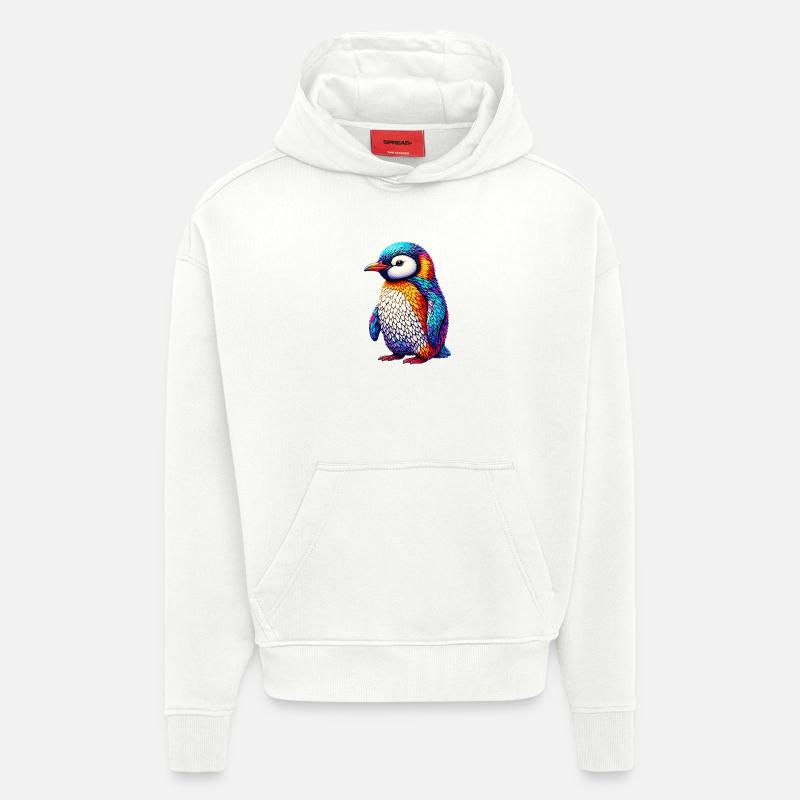 Pingouin - Sweat à capuche bio épais oversize fabriqué en UE - OFF WHITE