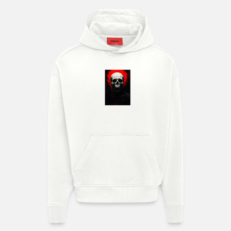 Schädel in roter Glut - Hoodie- made by SPREAD  - OFF WHITE
