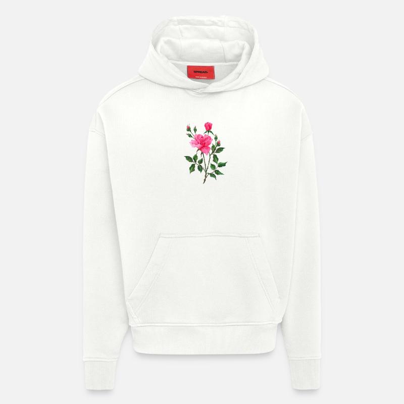 Fleur - Sweat à capuche bio épais oversize fabriqué en UE - OFF WHITE