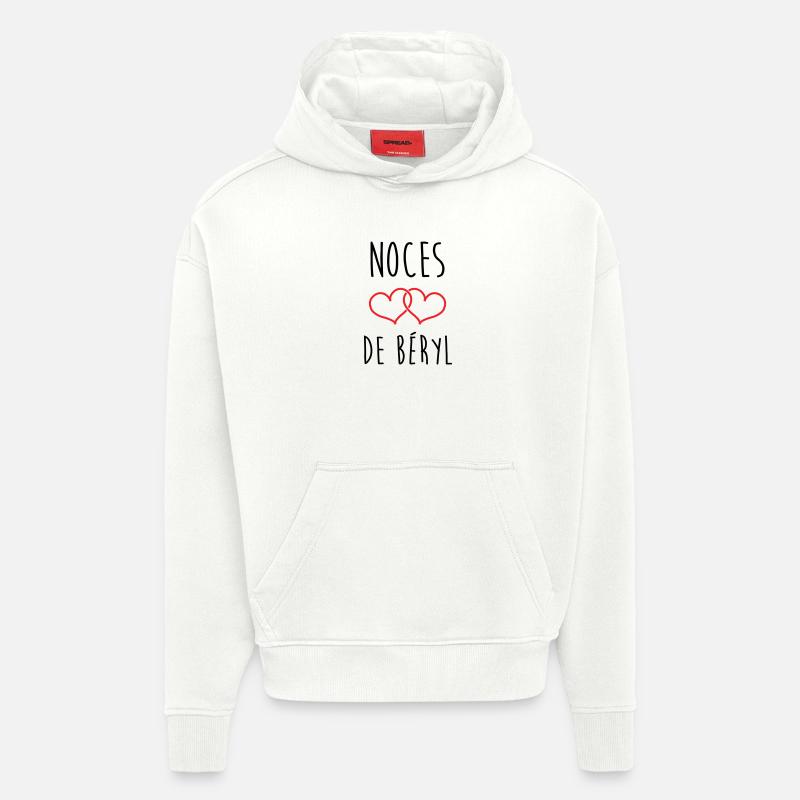 noces de béryl 23 ans d'amour - Sweat à capuche bio épais oversize fabriqué en UE - OFF WHITE