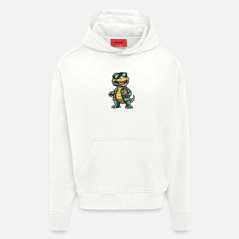 Dinosaurier T-Rex Comic Urlaub - Hoodie- made by SPREAD  - OFF WHITE