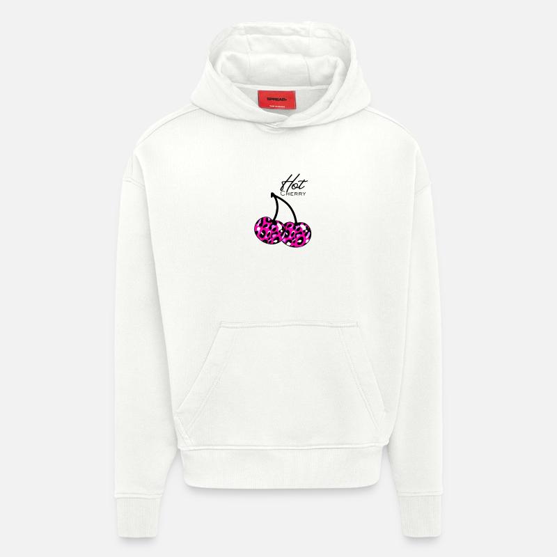 Pink leopard pattern cherry - Hoodie- made by SPREAD  - OFF WHITE