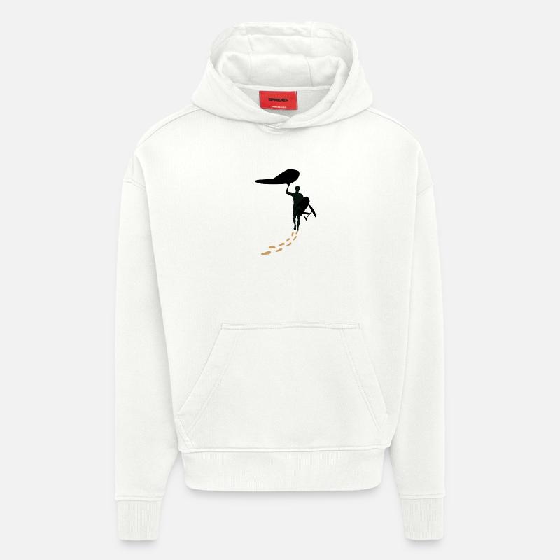 Wingfoiler avec des pas - Sweat à capuche bio épais oversize fabriqué en UE - OFF WHITE