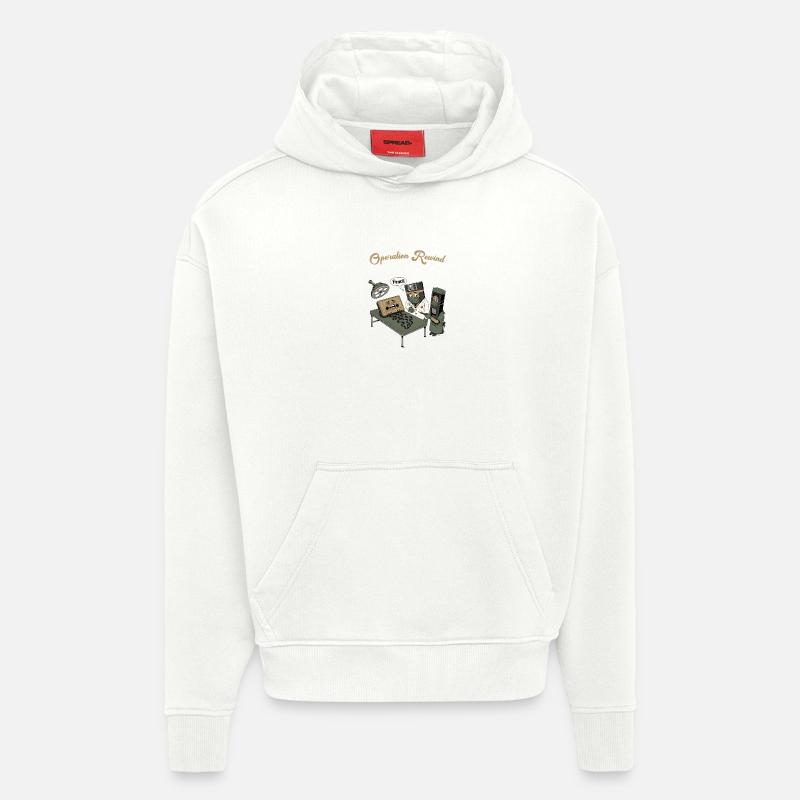 Opération Rewind : Retro MedTech - Sweat à capuche bio épais oversize fabriqué en UE - OFF WHITE