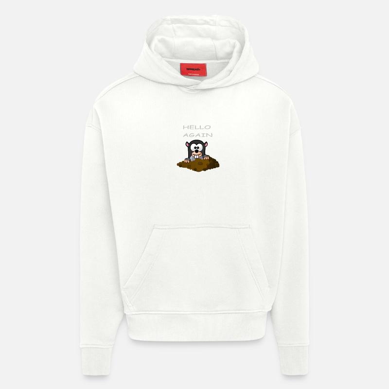 Maulwurf Hello Again - Hoodie- made by SPREAD  - OFF WHITE