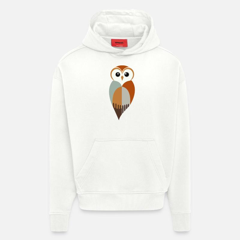 Stilisierte Eule - Hoodie- made by SPREAD  - OFF WHITE