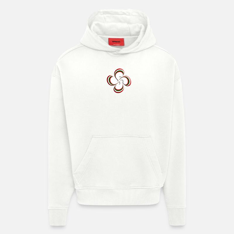 Croix Basque Lauburu 2 - Sweat à capuche bio épais oversize fabriqué en UE - OFF WHITE