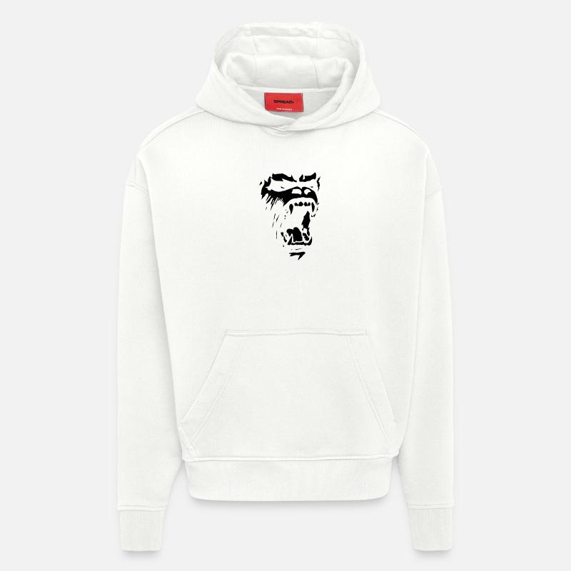 Gorilla - Sweat à capuche bio épais oversize fabriqué en UE - OFF WHITE