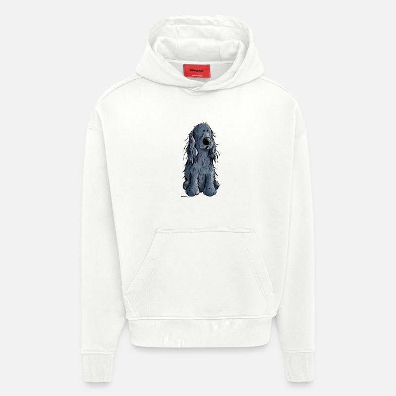 Drôle Cocker Spaniel - Sweat à capuche bio épais oversize fabriqué en UE - OFF WHITE