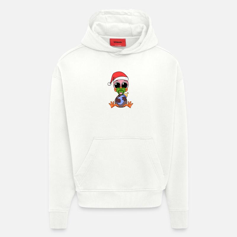 Autruche bébé Noël - Sweat à capuche bio épais oversize fabriqué en UE - OFF WHITE