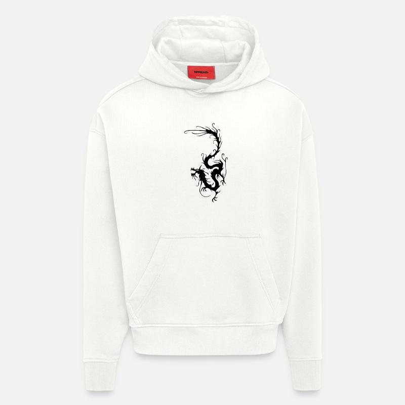 Schwarzer Rauchdrache - Hoodie- made by SPREAD  - OFF WHITE