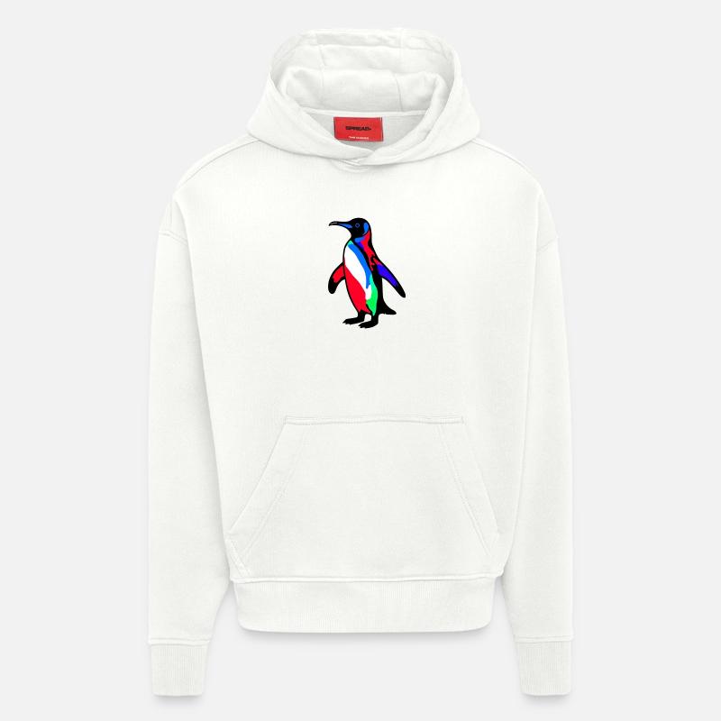 Pingouin - Sweat à capuche bio épais oversize fabriqué en UE - OFF WHITE