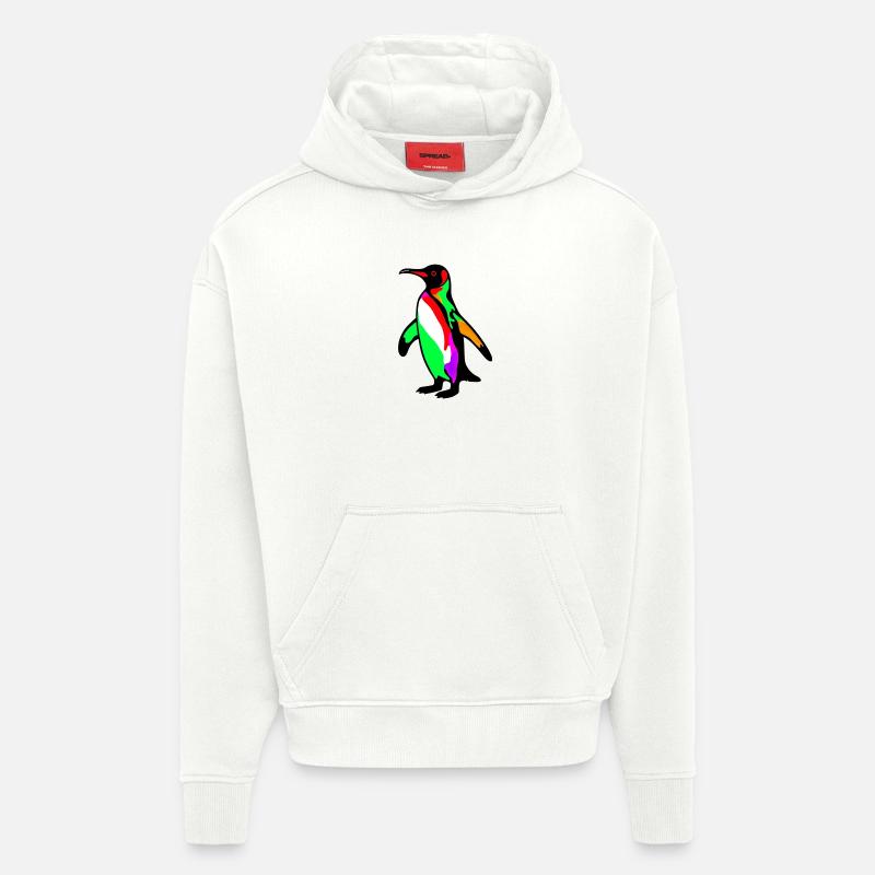 Pingouin - Sweat à capuche bio épais oversize fabriqué en UE - OFF WHITE