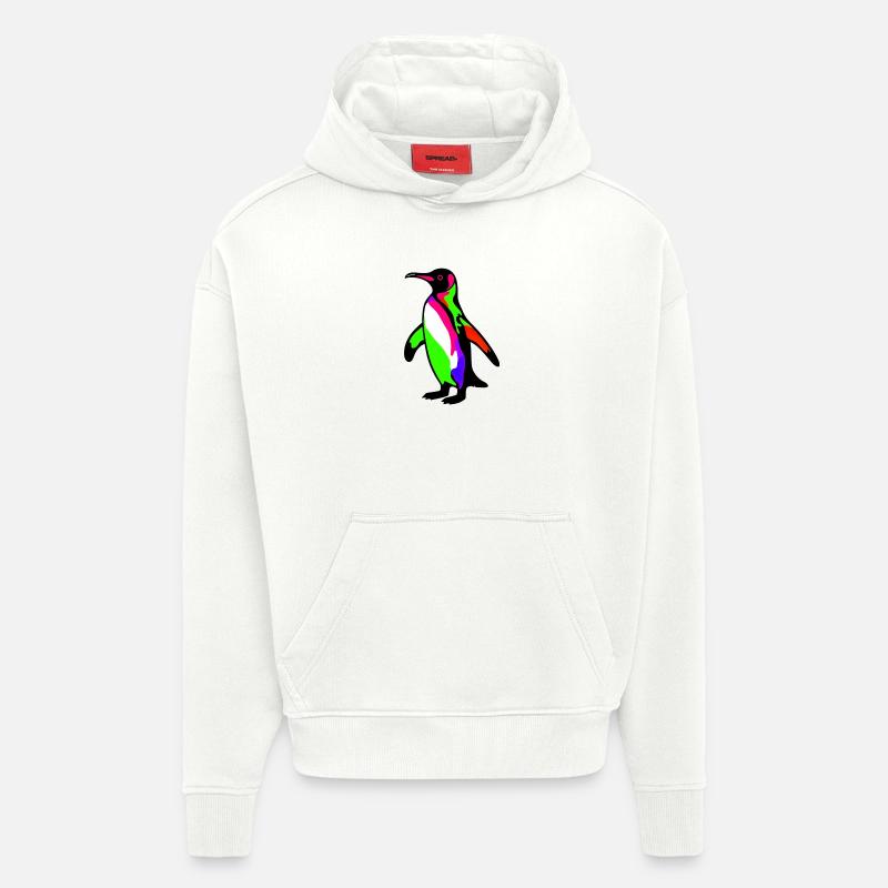 Pingouin - Sweat à capuche bio épais oversize fabriqué en UE - OFF WHITE