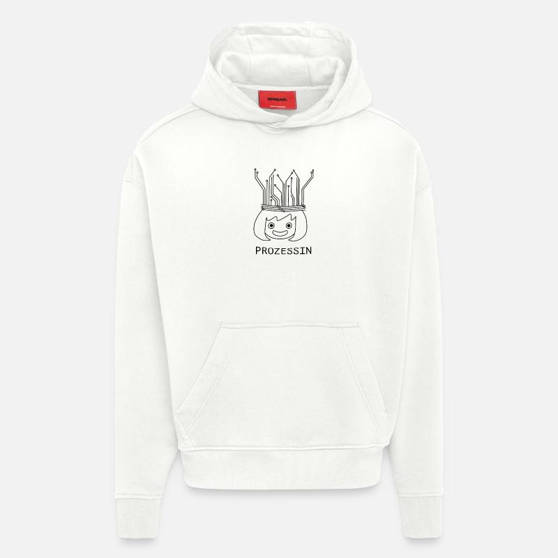 Processus avec Tech Crown - Sweat à capuche bio épais oversize fabriqué en UE - OFF WHITE