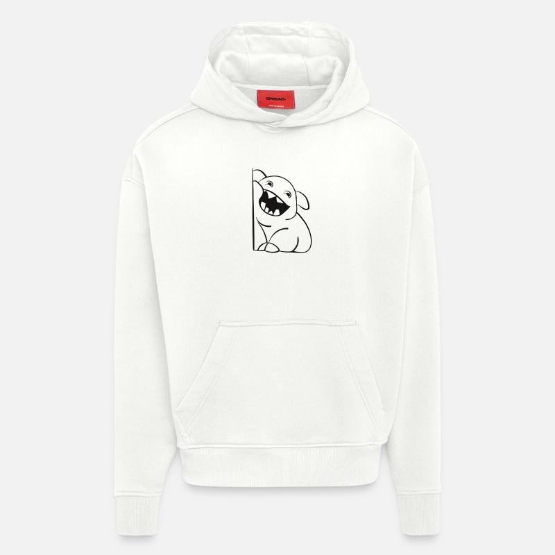 Petit monstre mignon - Sweat à capuche bio épais oversize fabriqué en UE - OFF WHITE